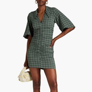 Ganni Seesucker Ruched Mini Dress, Size 36 (6 US)